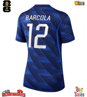 France Bradley Barcola #12 Replica Home Stadium Shirt for Women World Cup 2026 Short Sleeve
